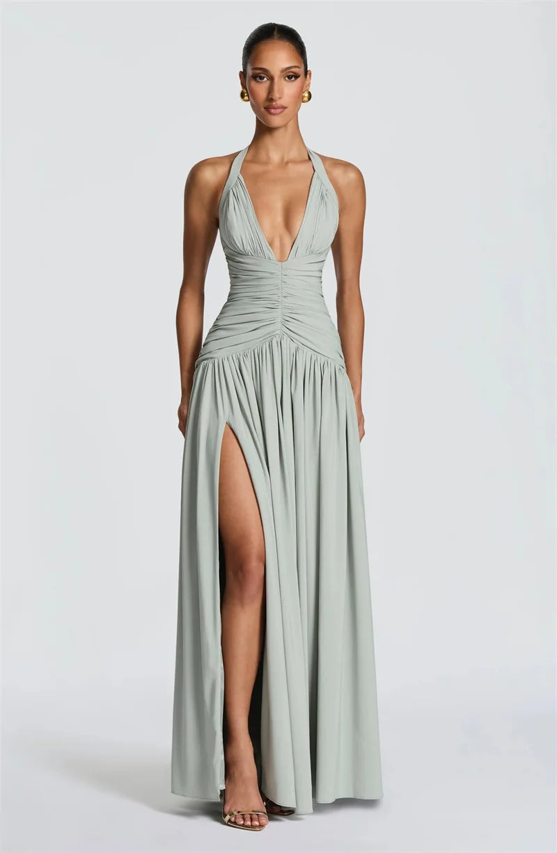 Deep V Maxi Dress