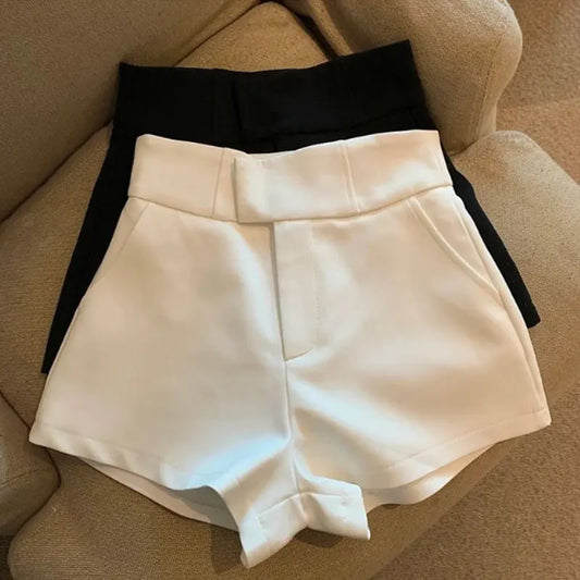 High Waisted A Line Slim Shorts