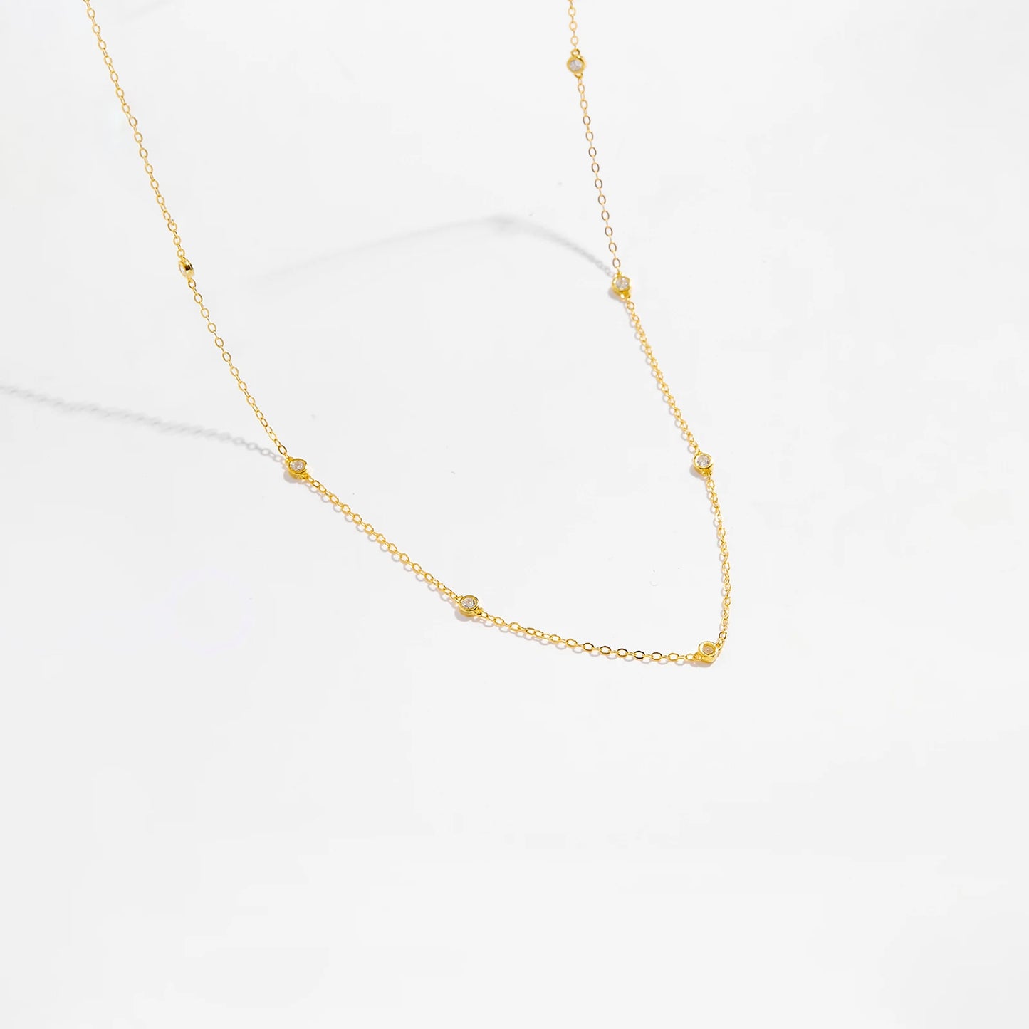 ANDYWEN Sterling Silver Round CZ Charm Choker