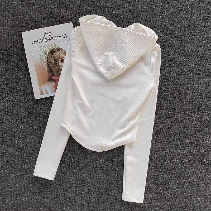 Fitted Ribbed Crop Zip