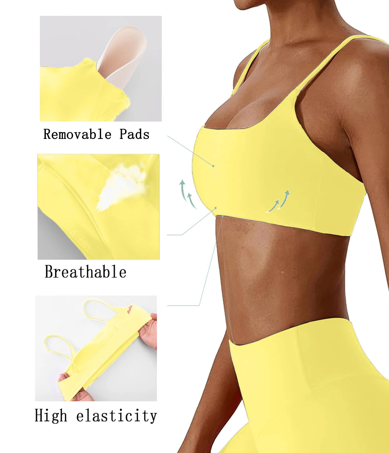 Square neck Sports Bra