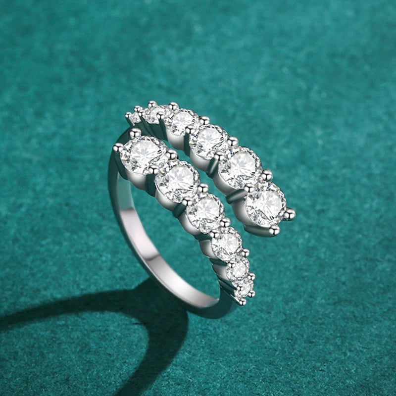 Ailmay Sterling Silver CZ Adjustable Stackable Ring