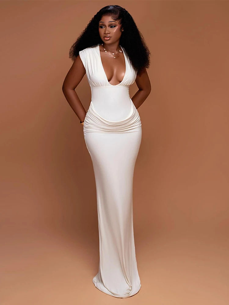 Ruched Bodycon Maxi Dress