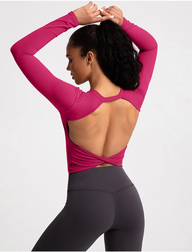 Breathable Backless Sports Crop