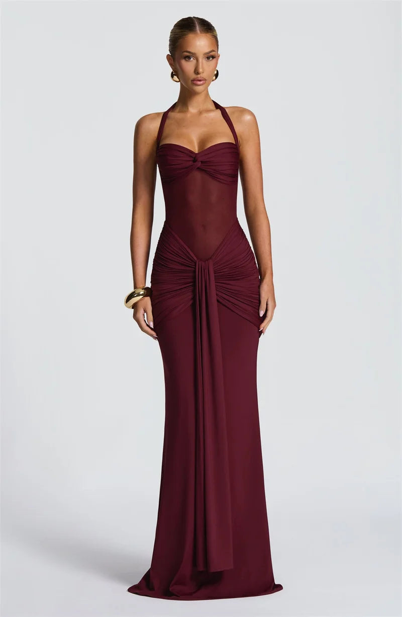 Mesh Waist Maxi Dress