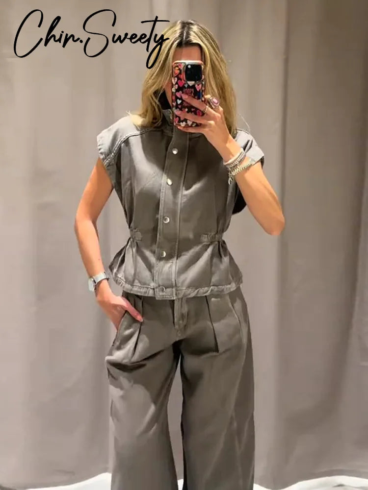 Denim Pant Set