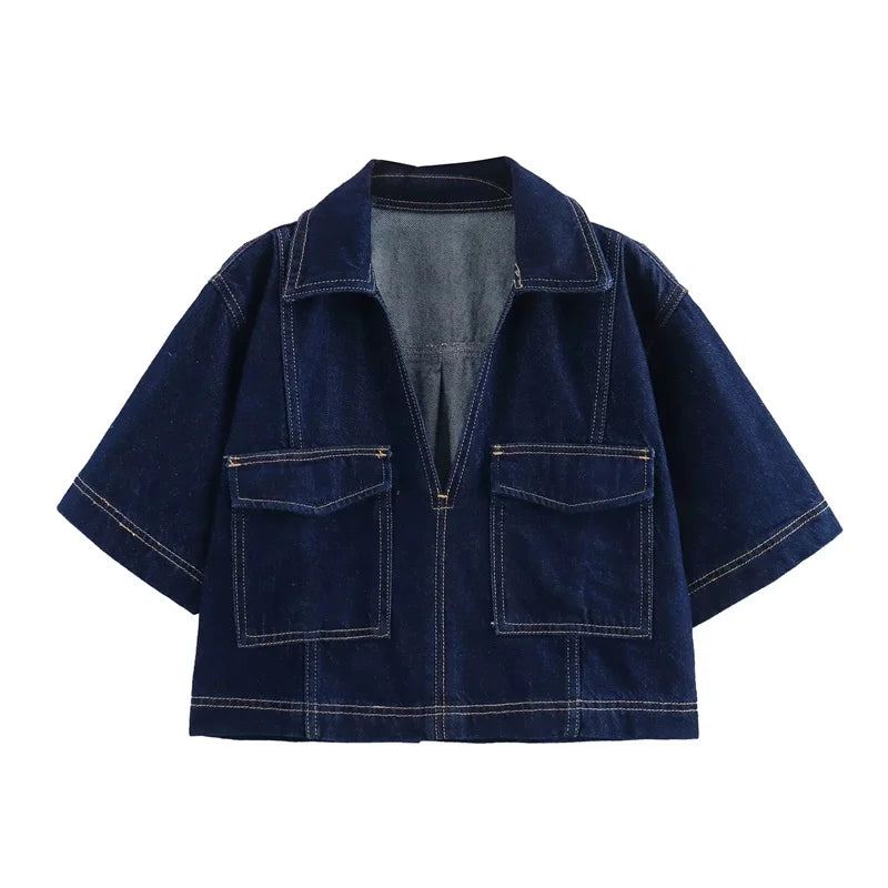 Denim Crop and Skort set