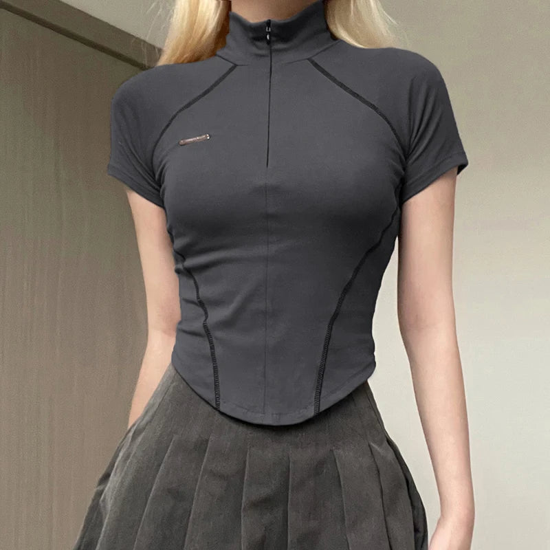 Grey Moto Tee