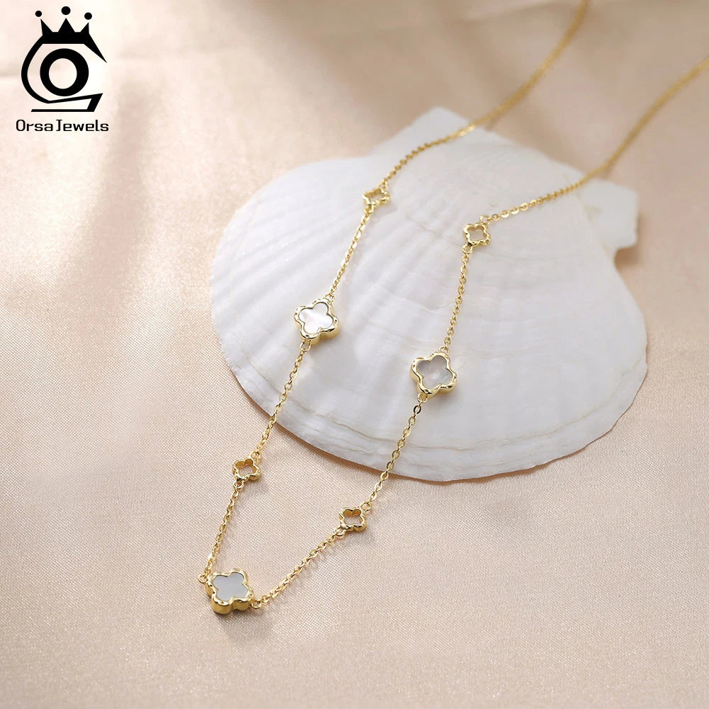 Hollow Clover Chain Necklace
