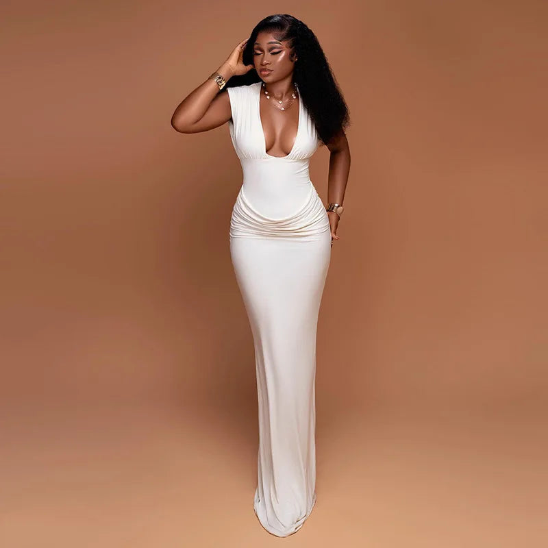 Ruched Bodycon Maxi Dress