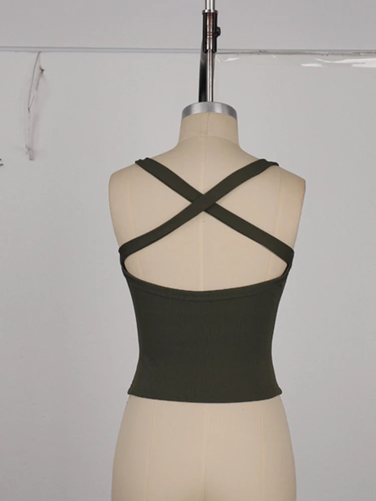 Cross Shoulder Crop Top