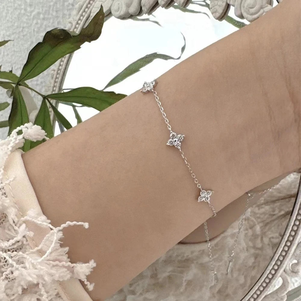 18K Gold Plated Stainless Steel Four Leaf Knecklace