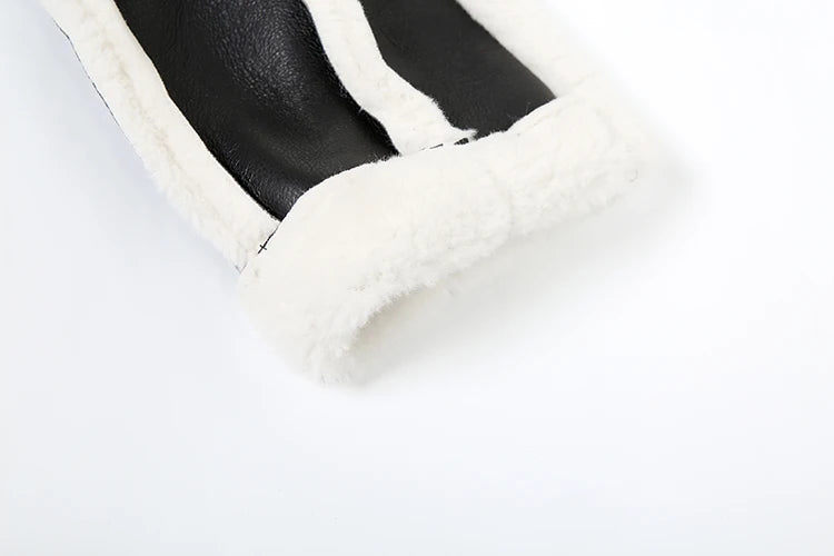 Furry Patchwork Crop Jacket
