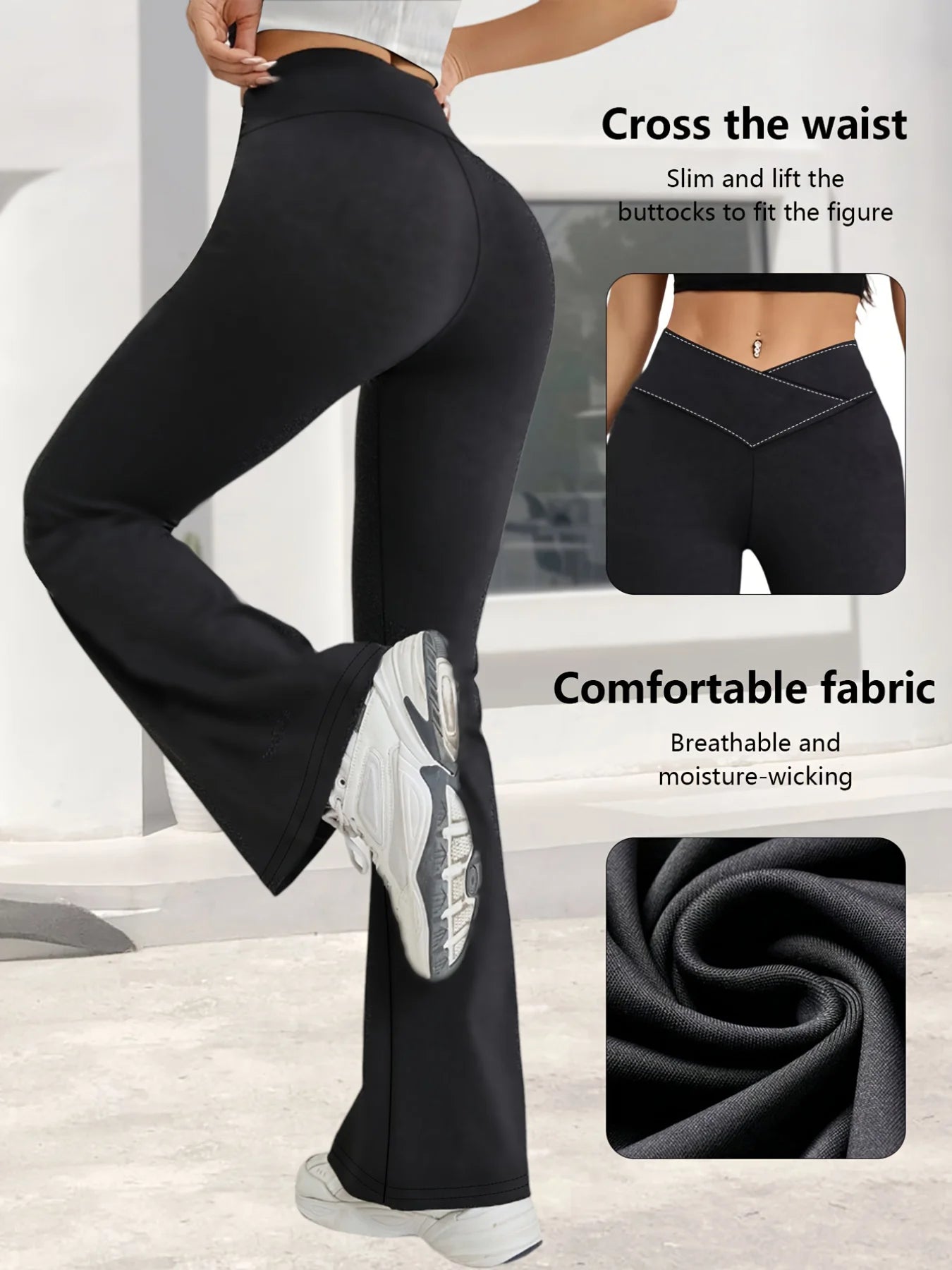 V Waist Bellbottom leggings