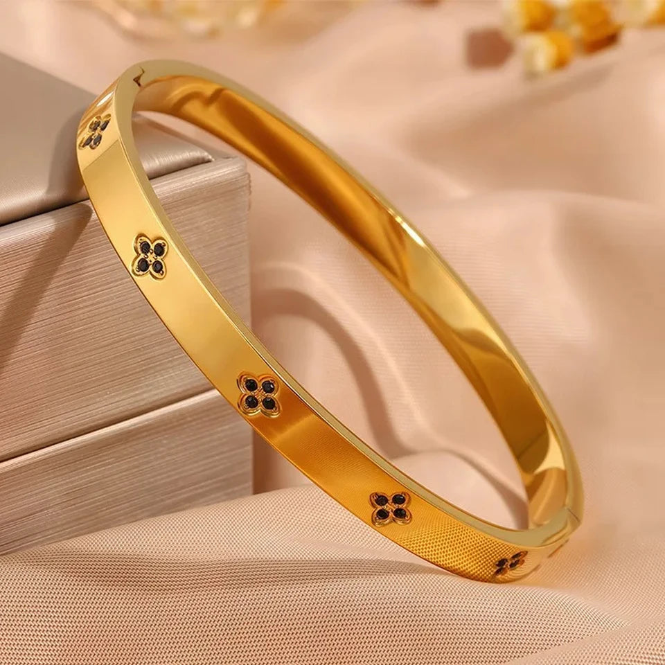Sparkling Zirconia Stainless Steel Bracelets
