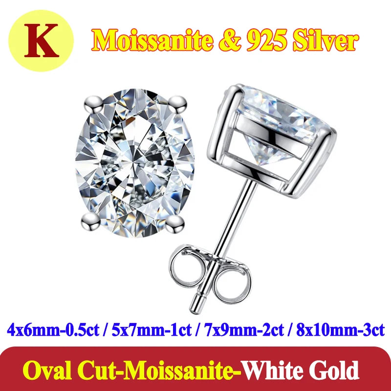 0.5-3 Carat Moissanite Studs
