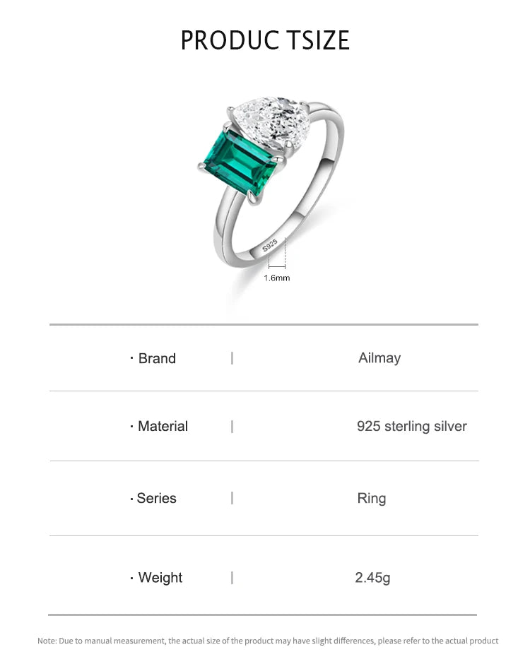 Sterling Silver Green Zirconia Ring