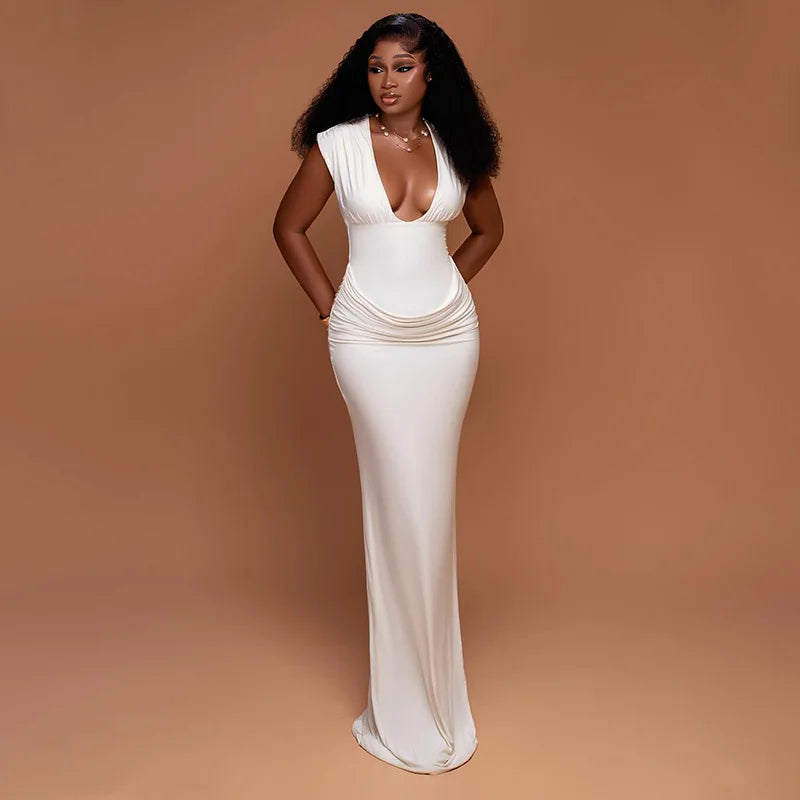 Ruched Bodycon Maxi Dress