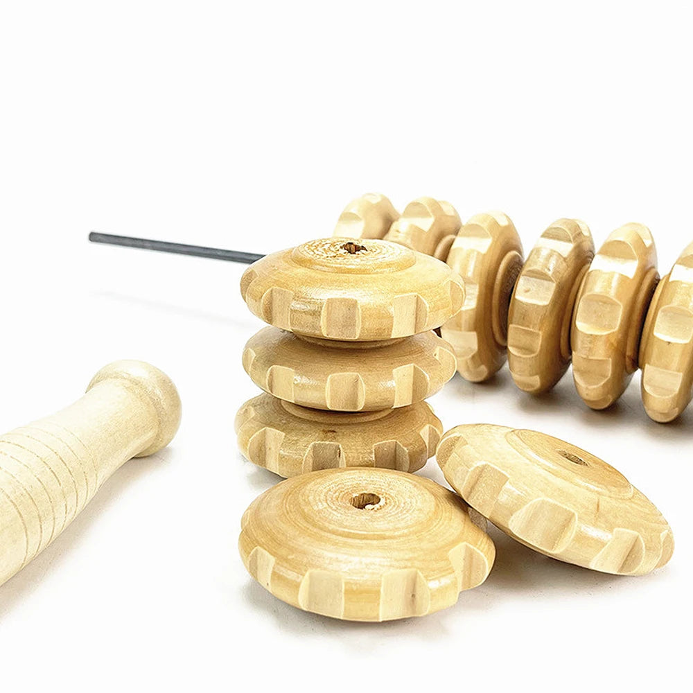 Natural Curved Wooden Massage Roller for Waist and Thigh