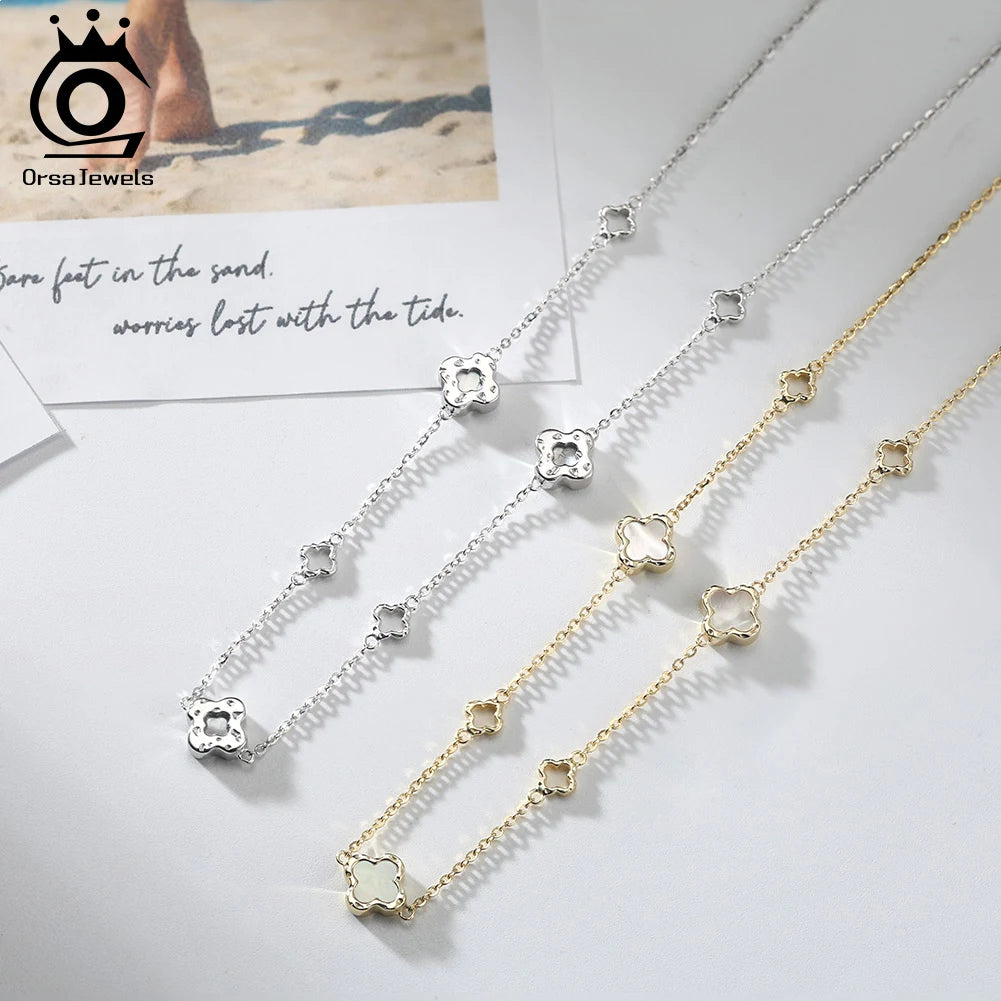 Hollow Clover Chain Necklace