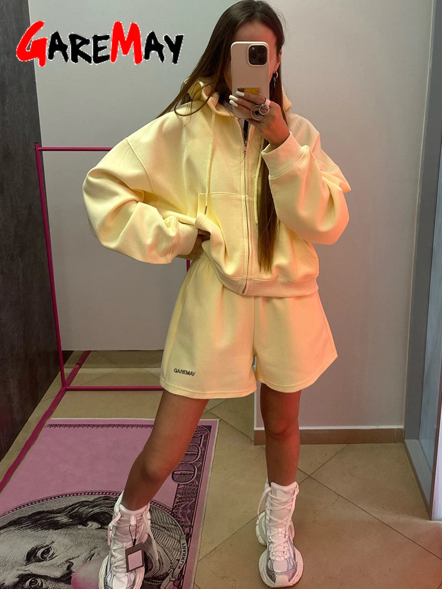 Cotton Hoodie & Shorts Set