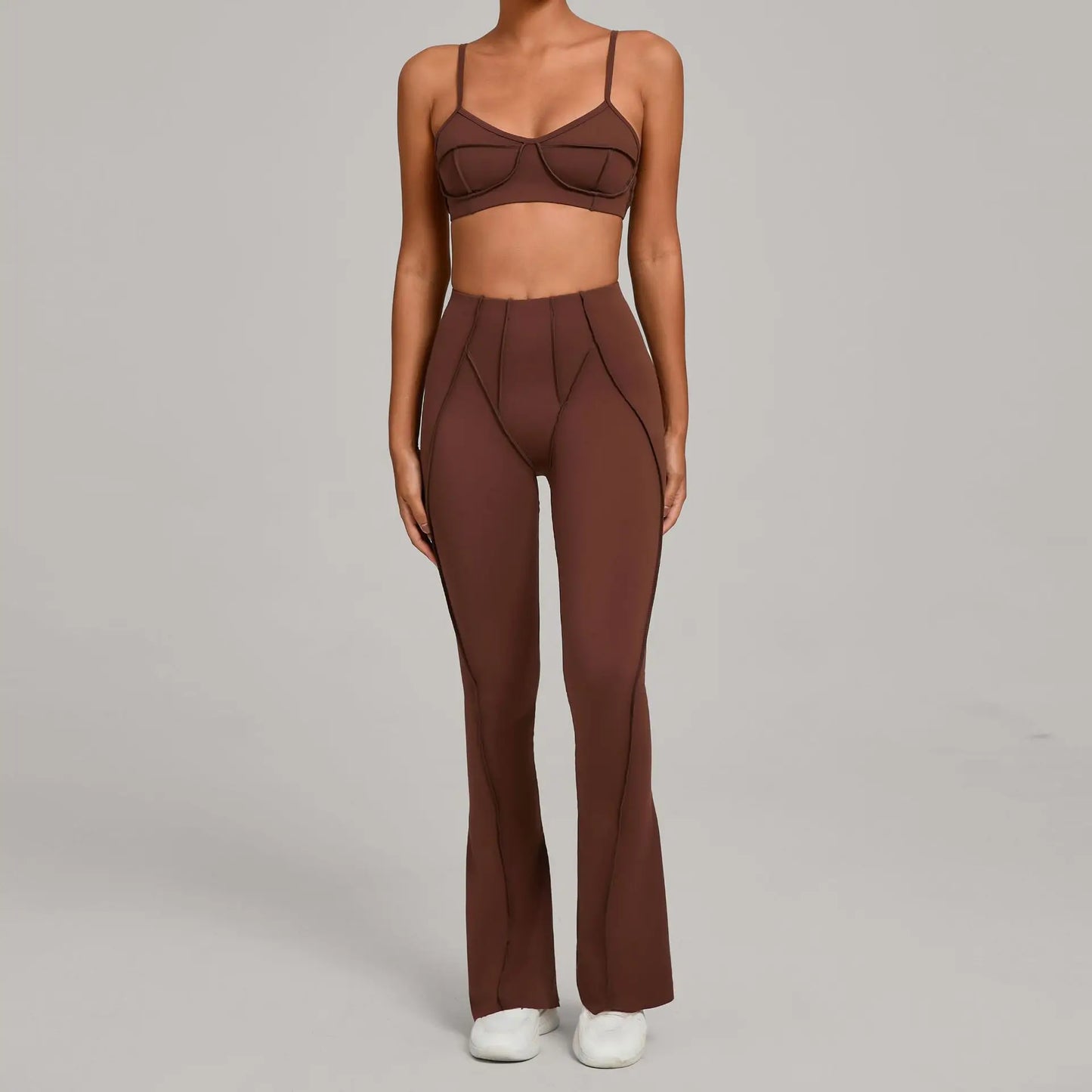 Sports Bra Flared Leggings Yoga Set
