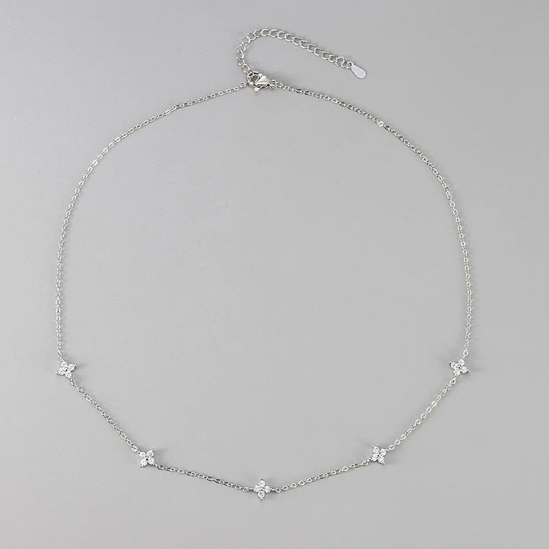 18K Gold Plated Stainless Steel Four Leaf Knecklace
