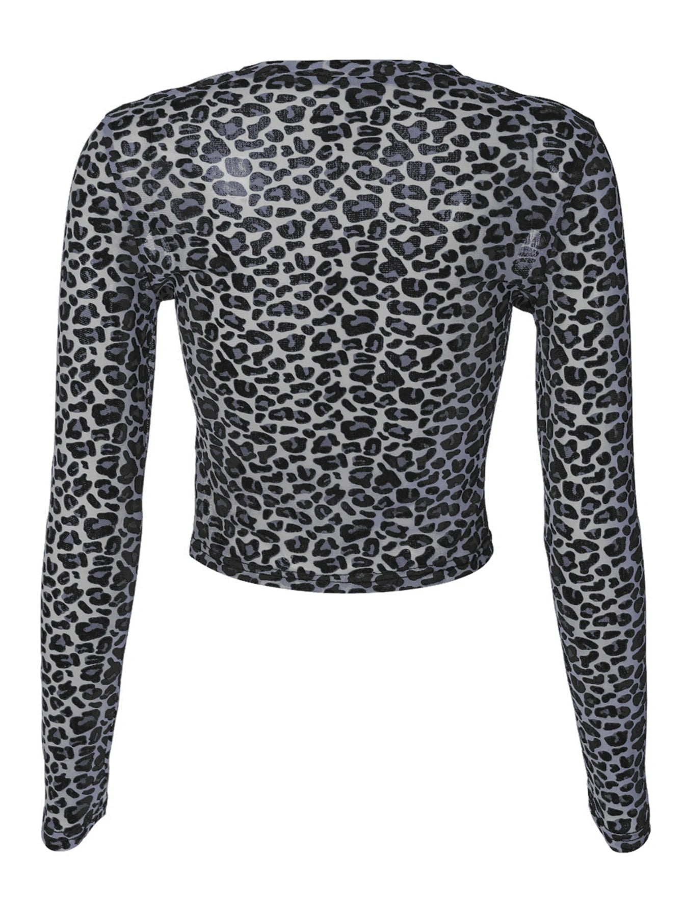 Leopard Bodycon Long Sleeve Crop
