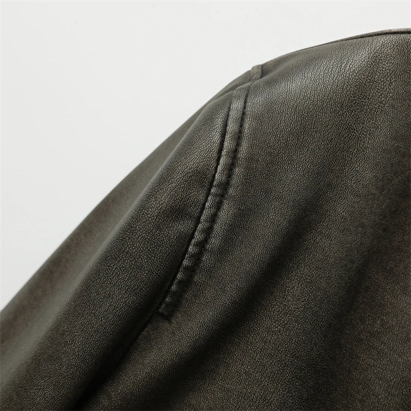 Vintage Washed Leather Bomber