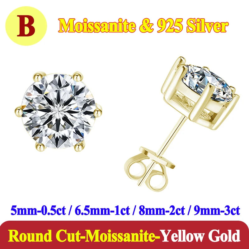 0.5-3 Carat Moissanite Studs