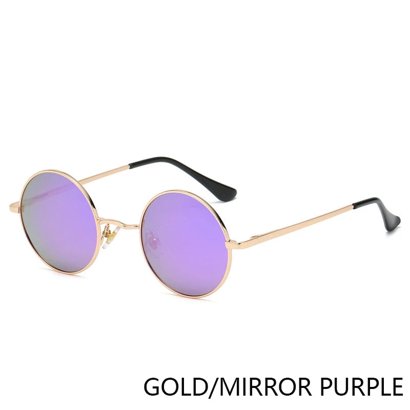 Retro Polarized Round Metal Frame Sunglasses