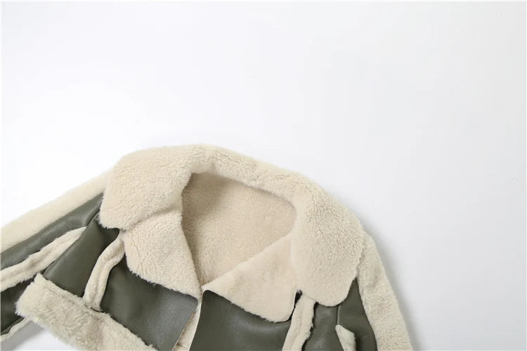 Furry Patchwork Crop Jacket