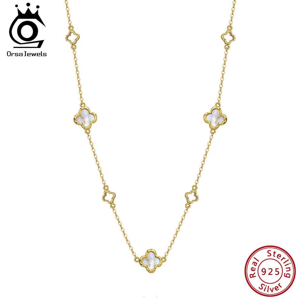 Hollow Clover Chain Necklace
