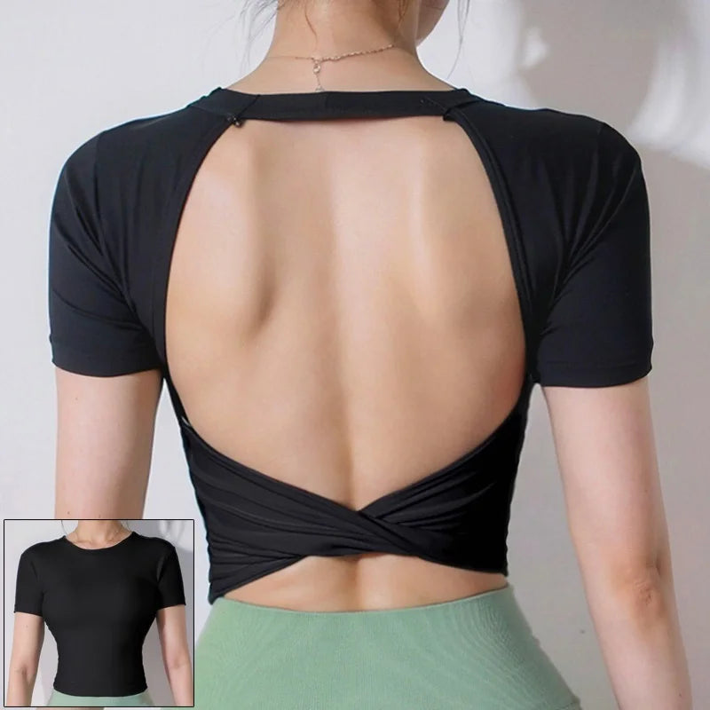 Breathable Backless Sports Crop