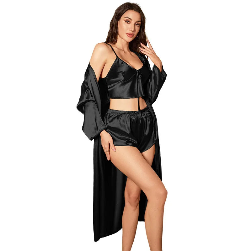 3PCS Satin Robe Set