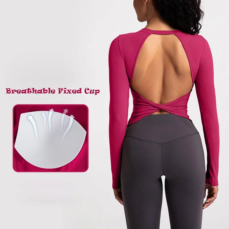 Breathable Backless Sports Crop