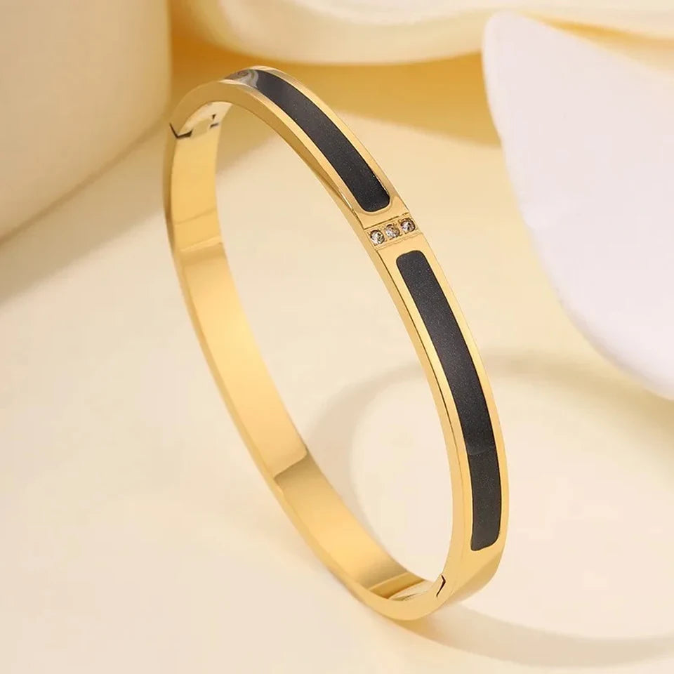 Sparkling Zirconia Stainless Steel Bracelets