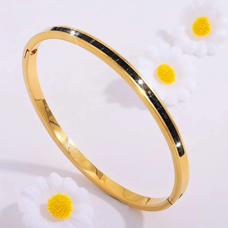 Sparkling Zirconia Stainless Steel Bracelets