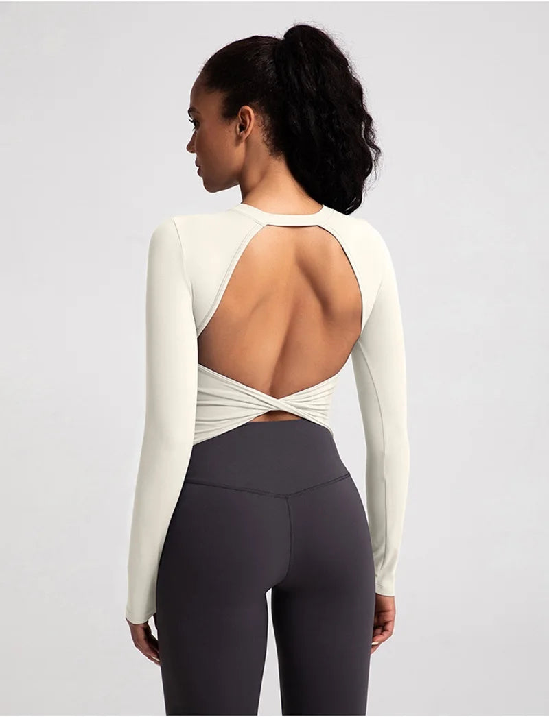 Breathable Backless Sports Crop