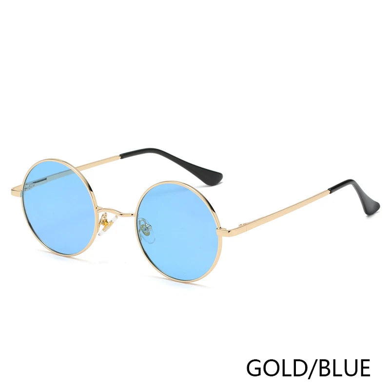 Retro Polarized Round Metal Frame Sunglasses