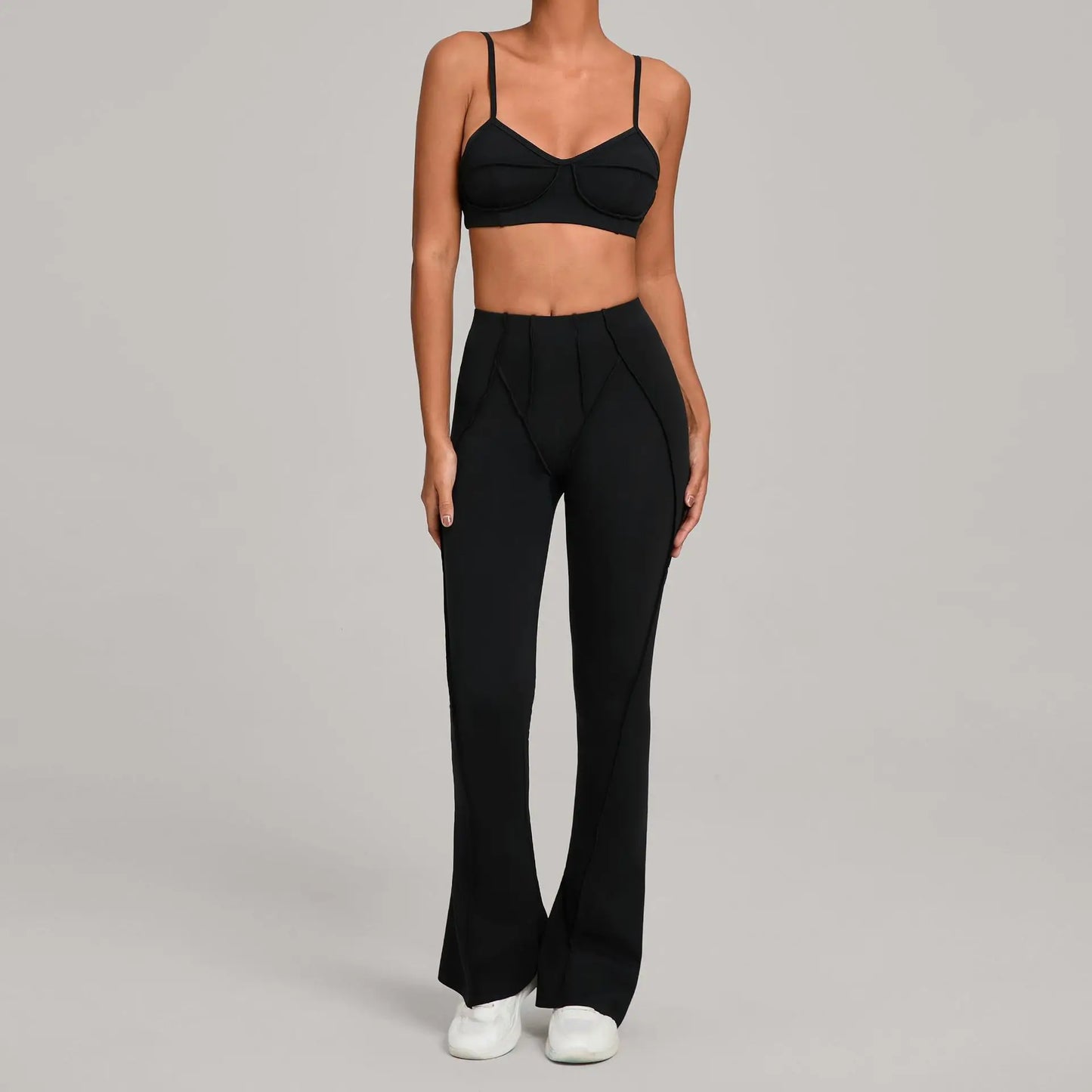 Sports Bra Flared Leggings Yoga Set