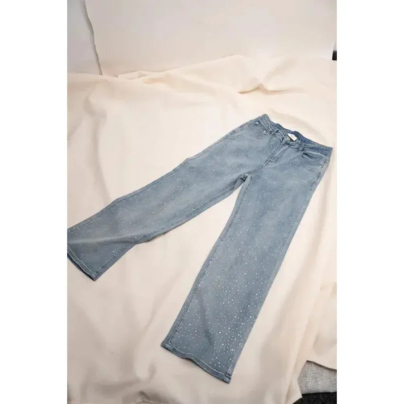 High Waist Diamond Washed Mom Jeans