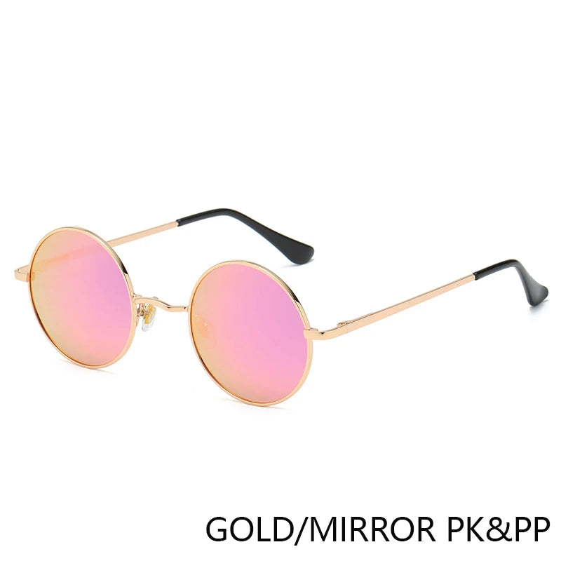 Retro Polarized Round Metal Frame Sunglasses