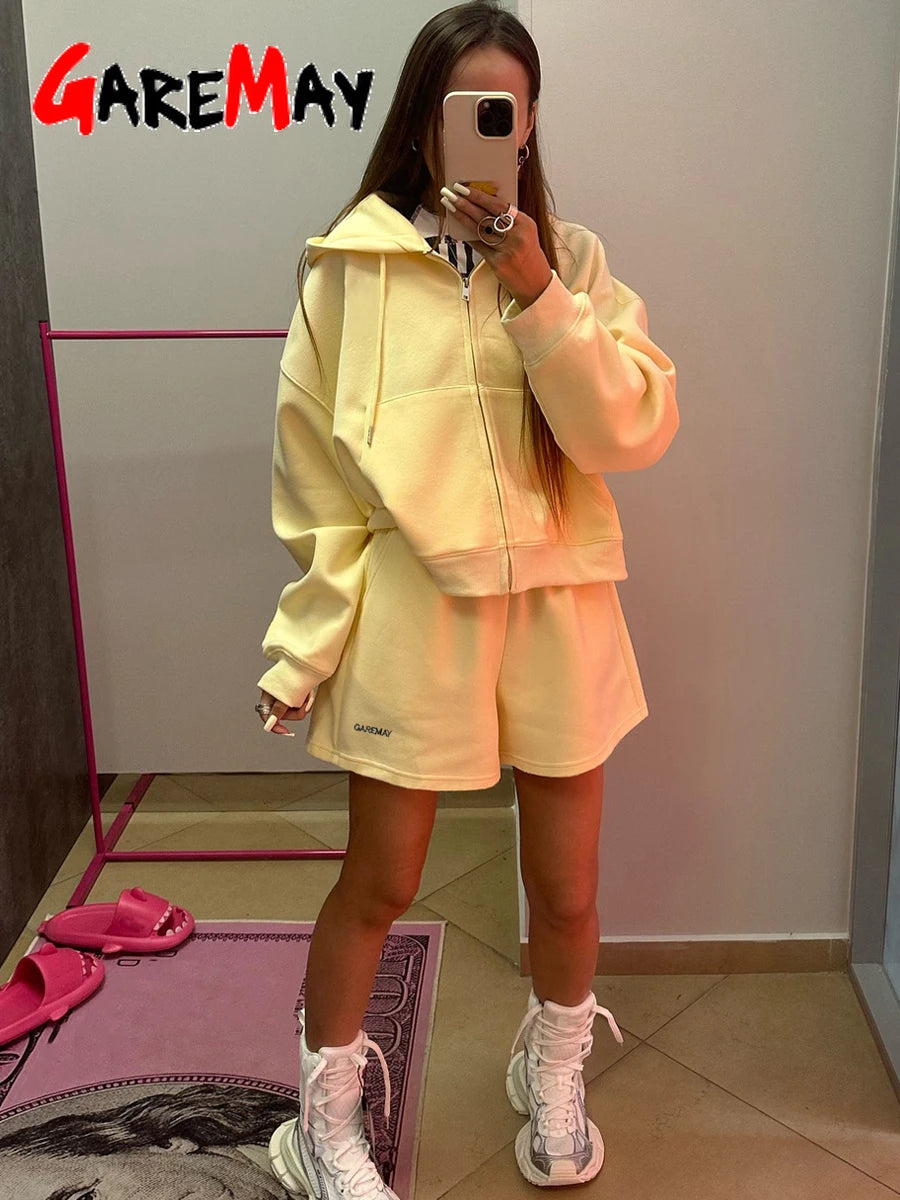 Cotton Hoodie & Shorts Set