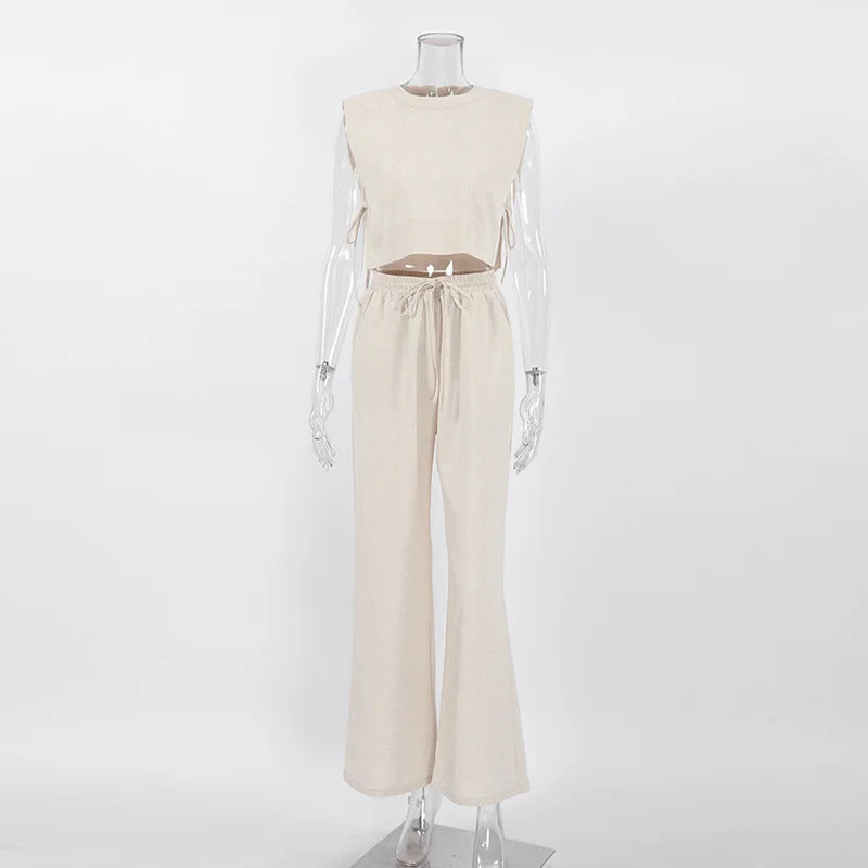 Linen Crop & Pants Set