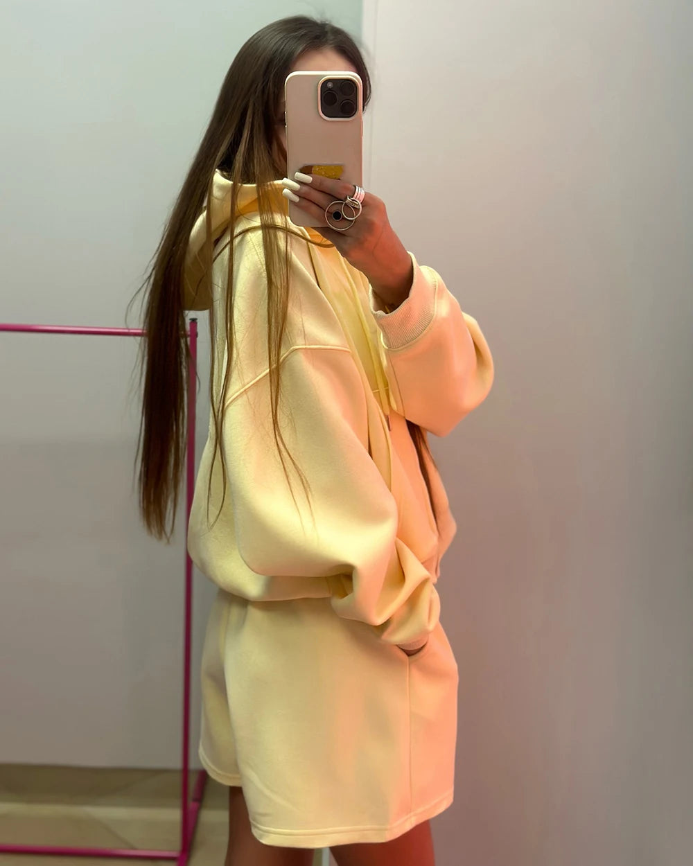Cotton Hoodie & Shorts Set