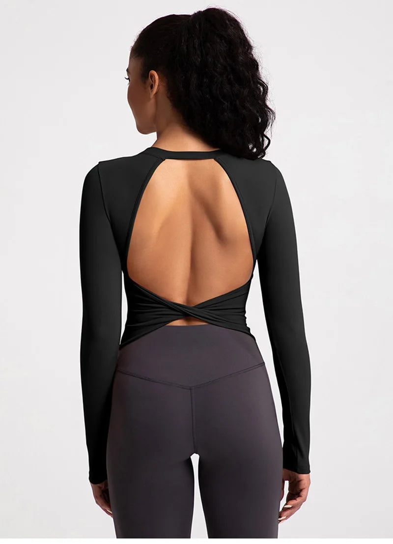 Breathable Backless Sports Crop