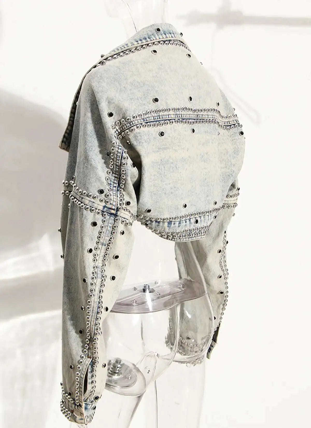 Patchwork Rivet Denim Jacket