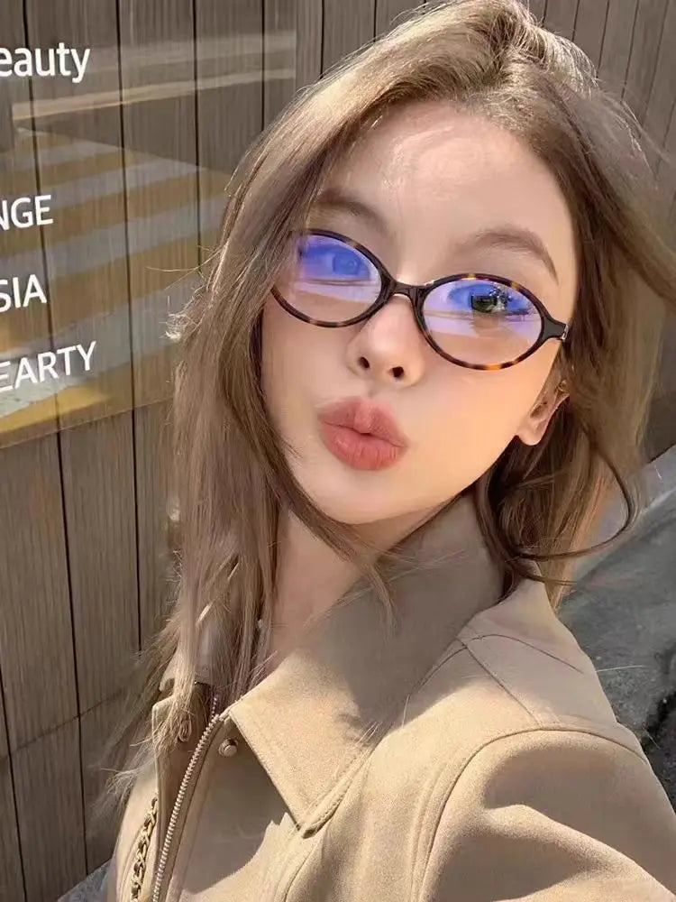Retro Anti Blue Ray Photochromic Myopia Glasses