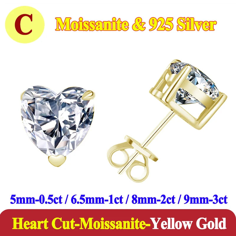 0.5-3 Carat Moissanite Studs